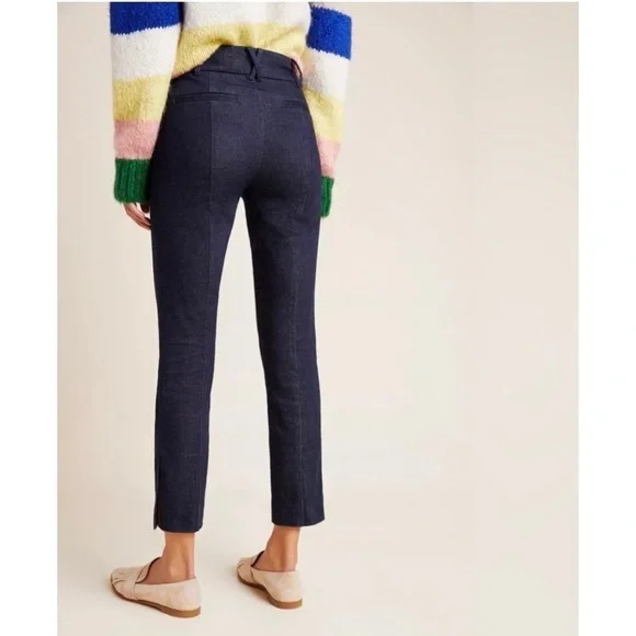 Anthropologie The Essential Slim Denim Trousers Navy Blue Size 6 - Picture 2 of 10